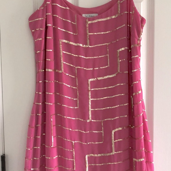 Liliana Pink with Gold Sequin party dress New without Tags Never Worn - Picture 2 of 10